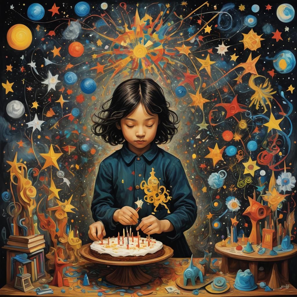 Surreal Psychedelic Dreamscape with Geometric and Organic Fo...