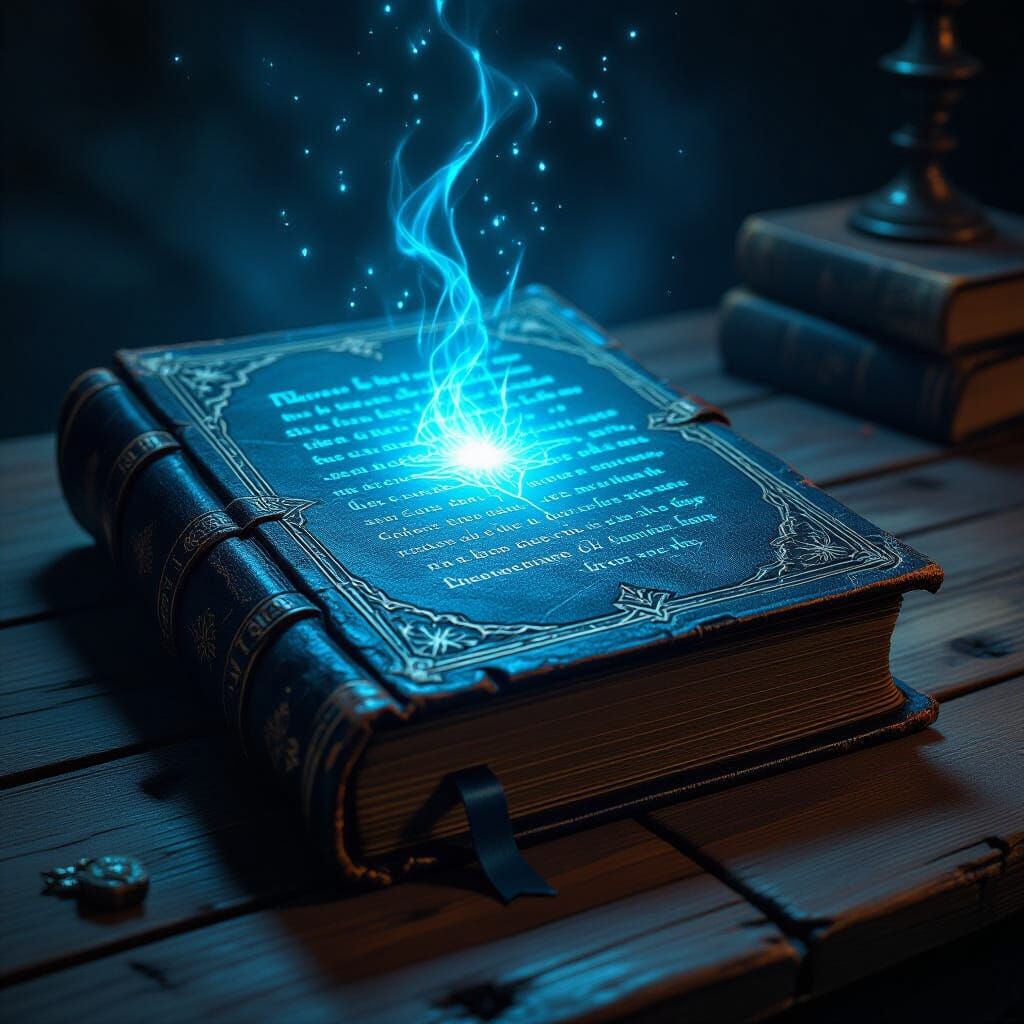 Mystical Ancient Tome with Otherworldly Script