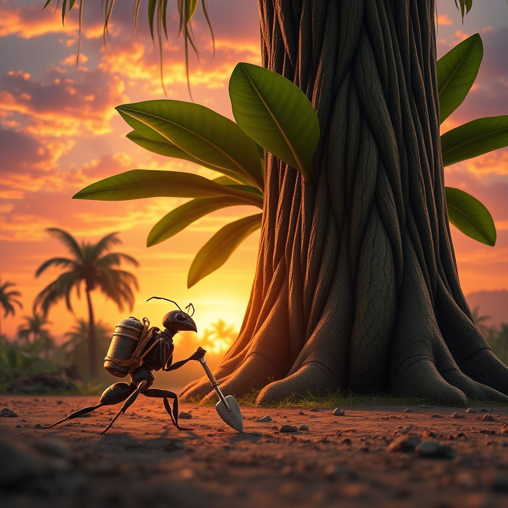 Ant vs Rubber Tree: Matte Painting Concept Art