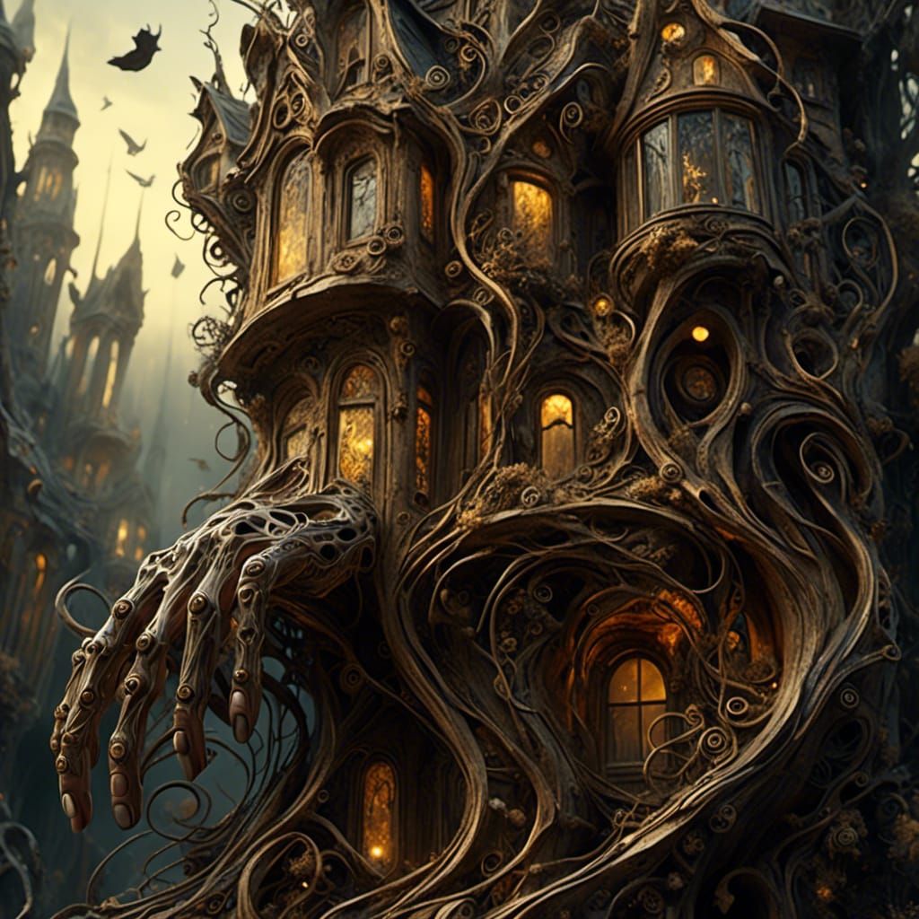 Dark Whimsical Art Nouveau Fingerpunk Catwalk