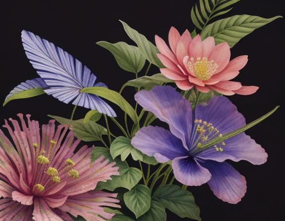 Chameleon Plant Botanical Illustration in Watercolor