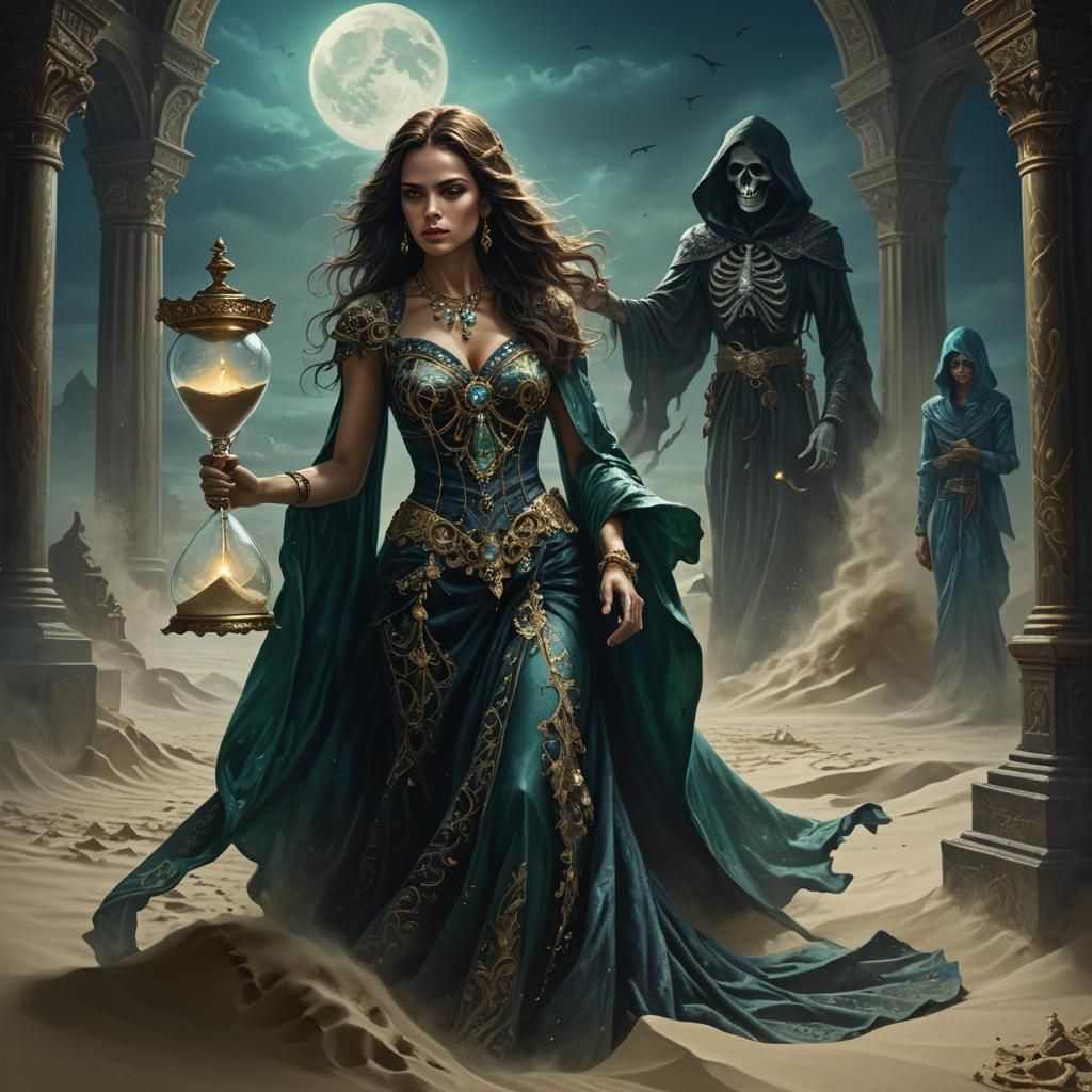 Ominous Hourglass: Dark Fantasy Concept Art