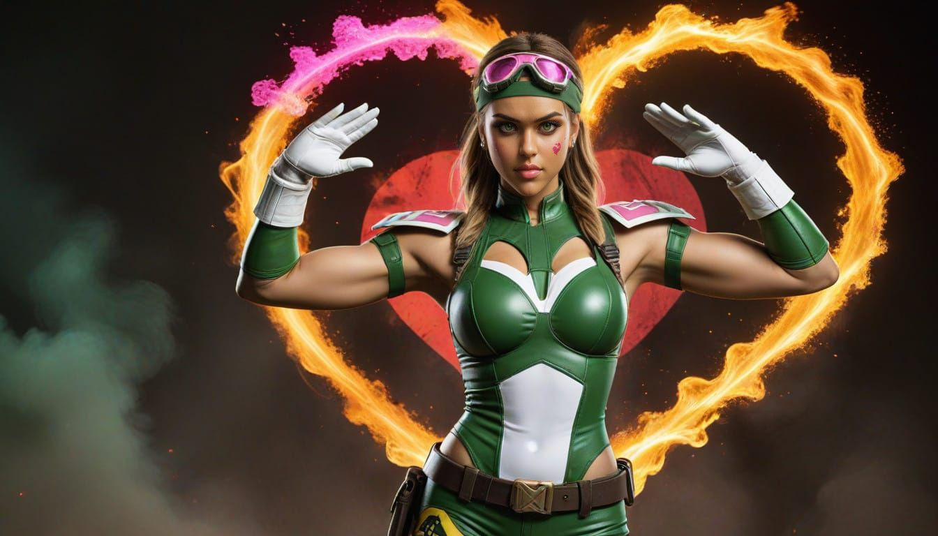 Jessica Alba as Sonya Blade in Epic Mortal Kombat Pose