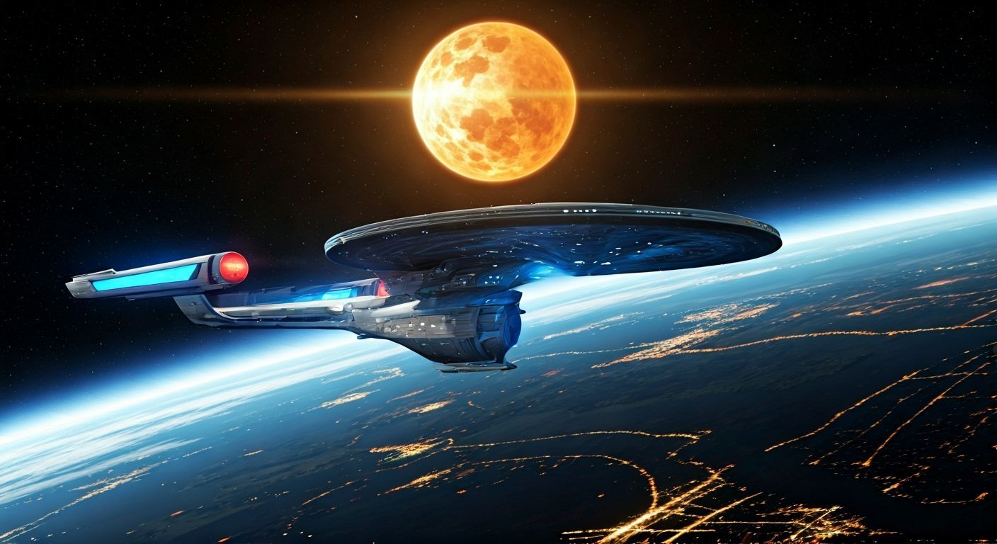Starship U.S.S. Minotaur NCC-2720 of the Hercules class over...