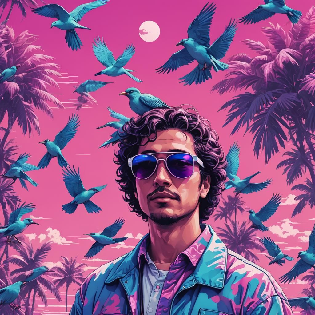 Birdemic in Vaporwave Style