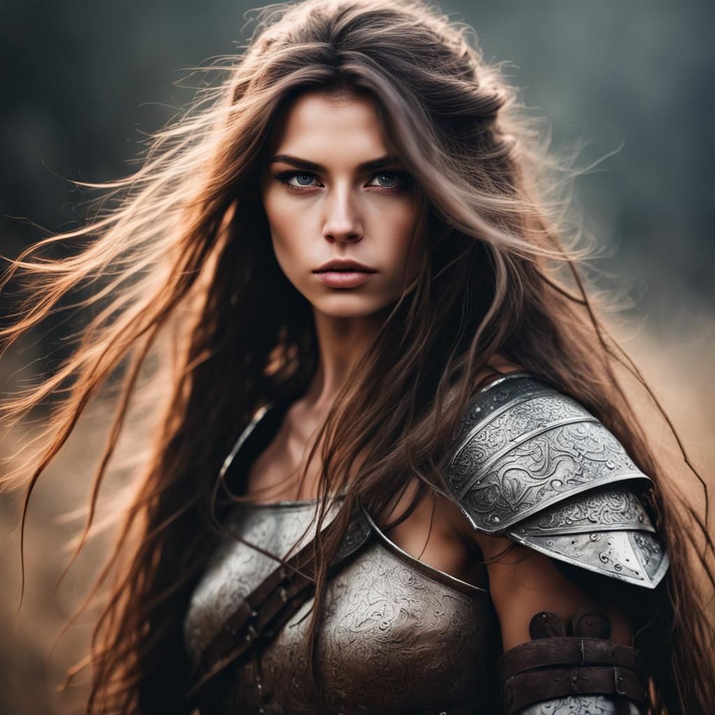 Enchanting Warrior Girl Ready for Battle