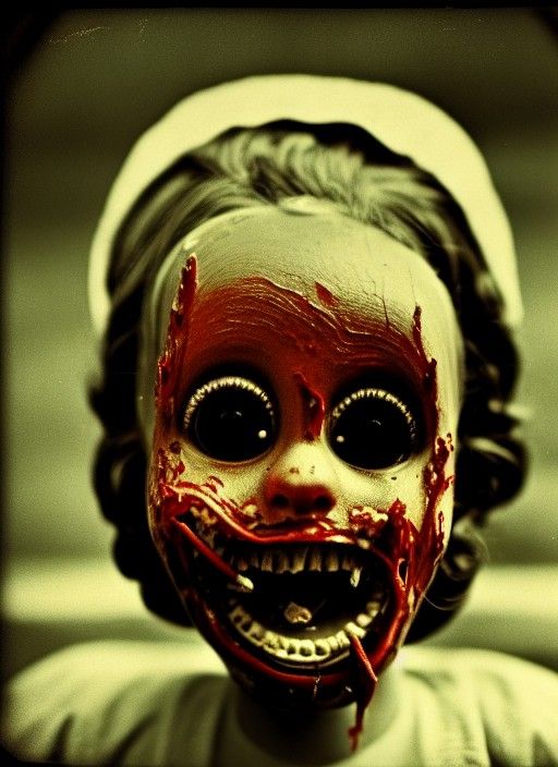 Disturbing LOAB Figure in Vintage Horror Photo