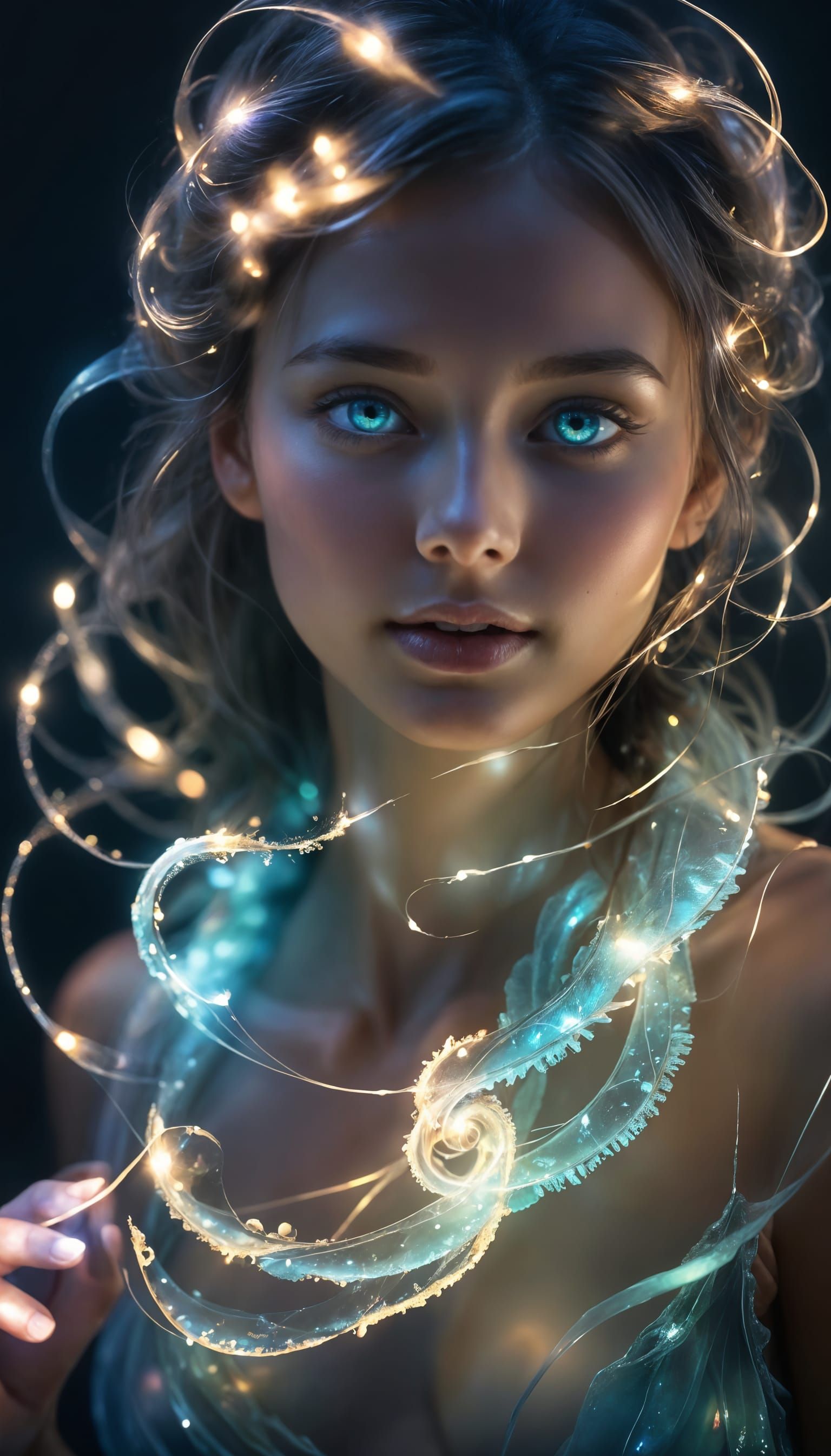 Bioluminescent Entity Portrait in Fauvist Style