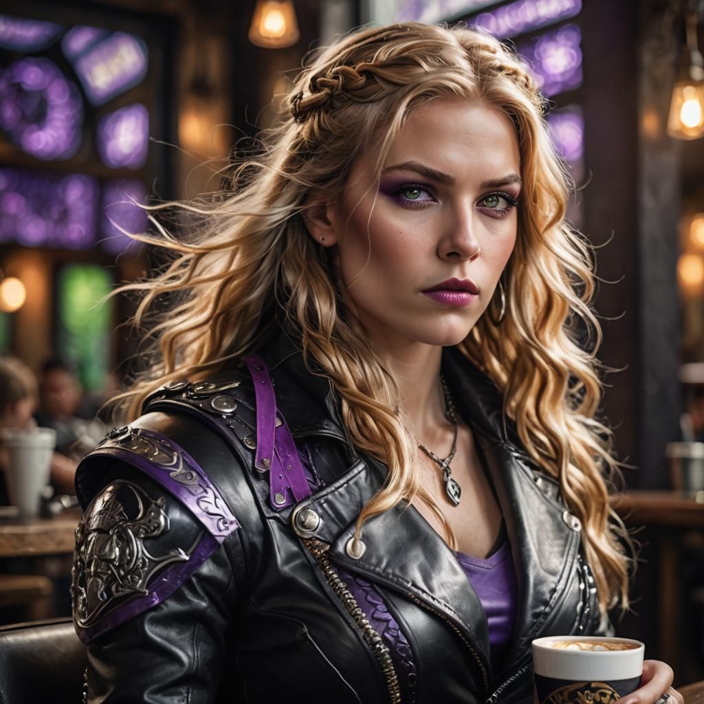 Valkyrie in Cafe: Heavy Metal Fantasy Art