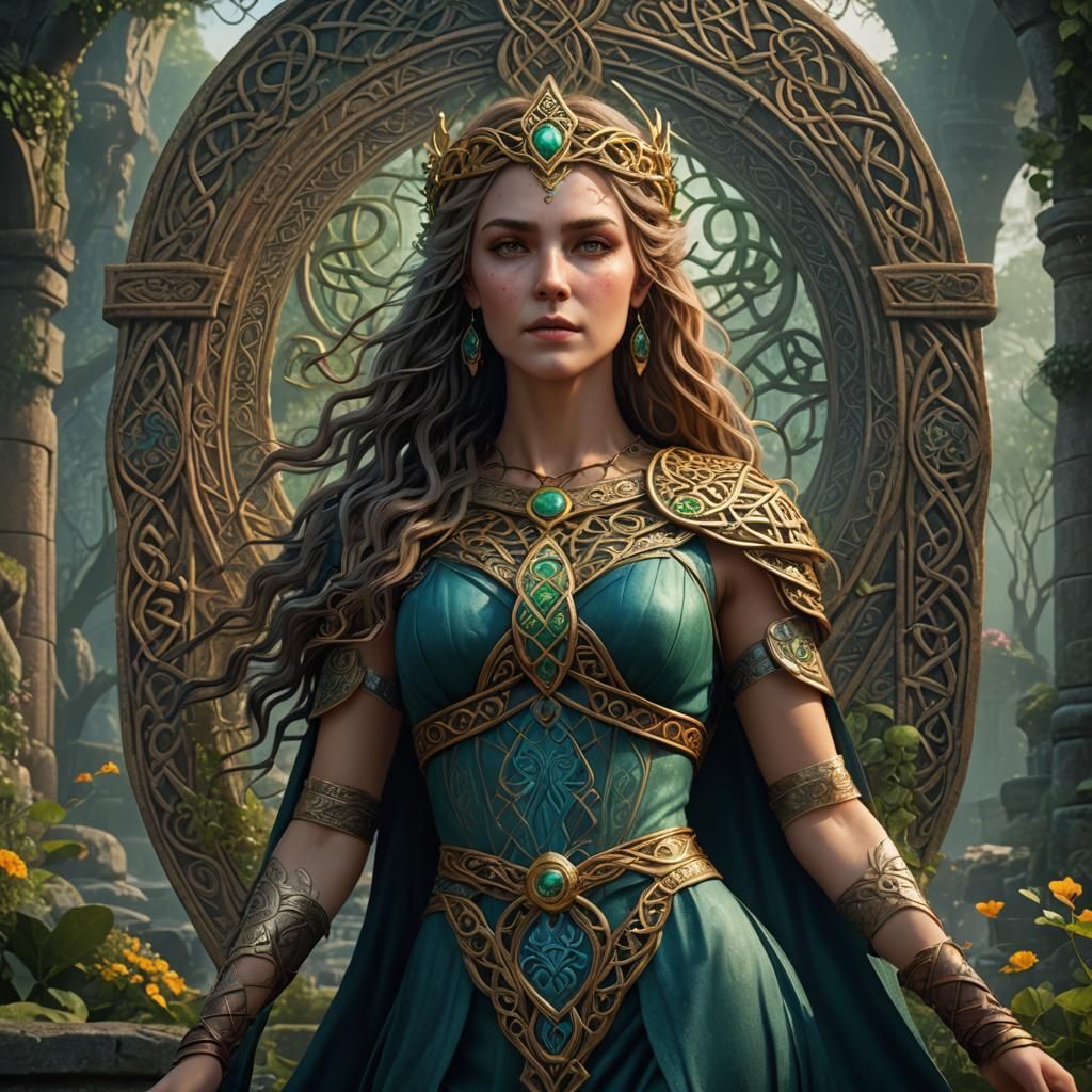 Enchanting Celtic Goddess in Detailed Matte Painting
