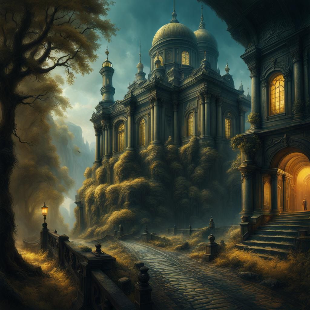 Fantastical Ancient City in Detailed Matte Painting