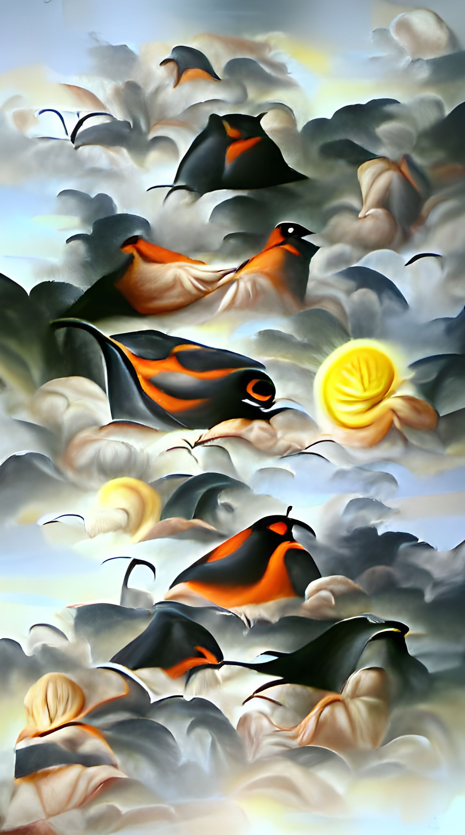 Orioles in Sunshine: Oil Painting on Canvas