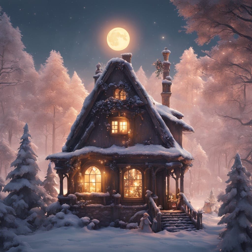 Whimsical Christmas Fairy House Radiates Ethereal Glow in Fr...