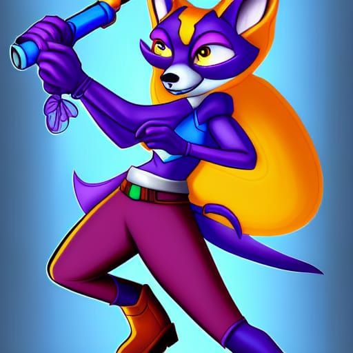 Detailed Digital Art of Fox Character