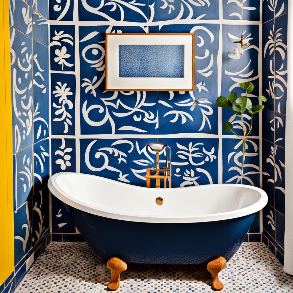 Sensual Bath Scene in Fauvist Style