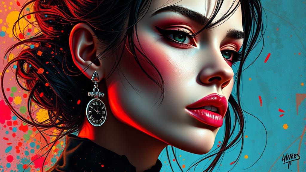 Hyperrealistic Fashion Book Album Cover with Splash Art