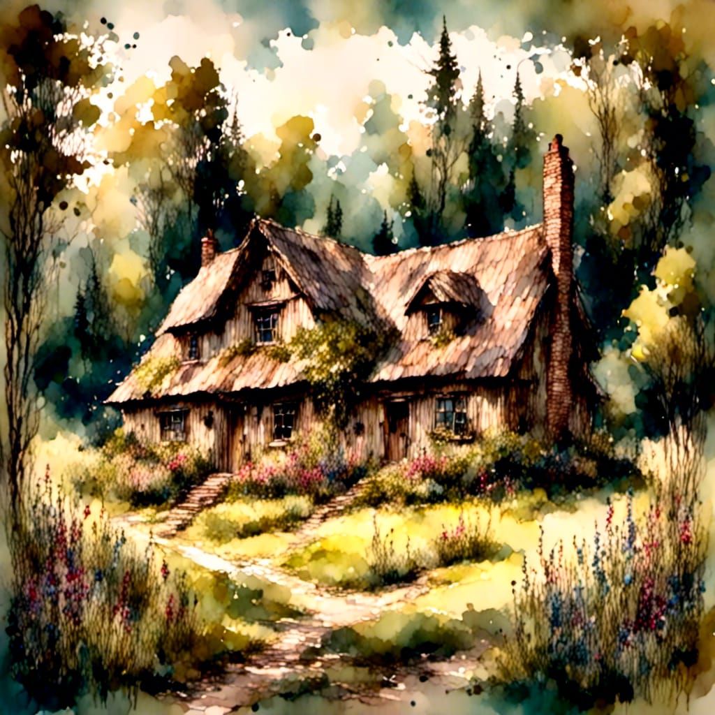 Weathered wood cottage