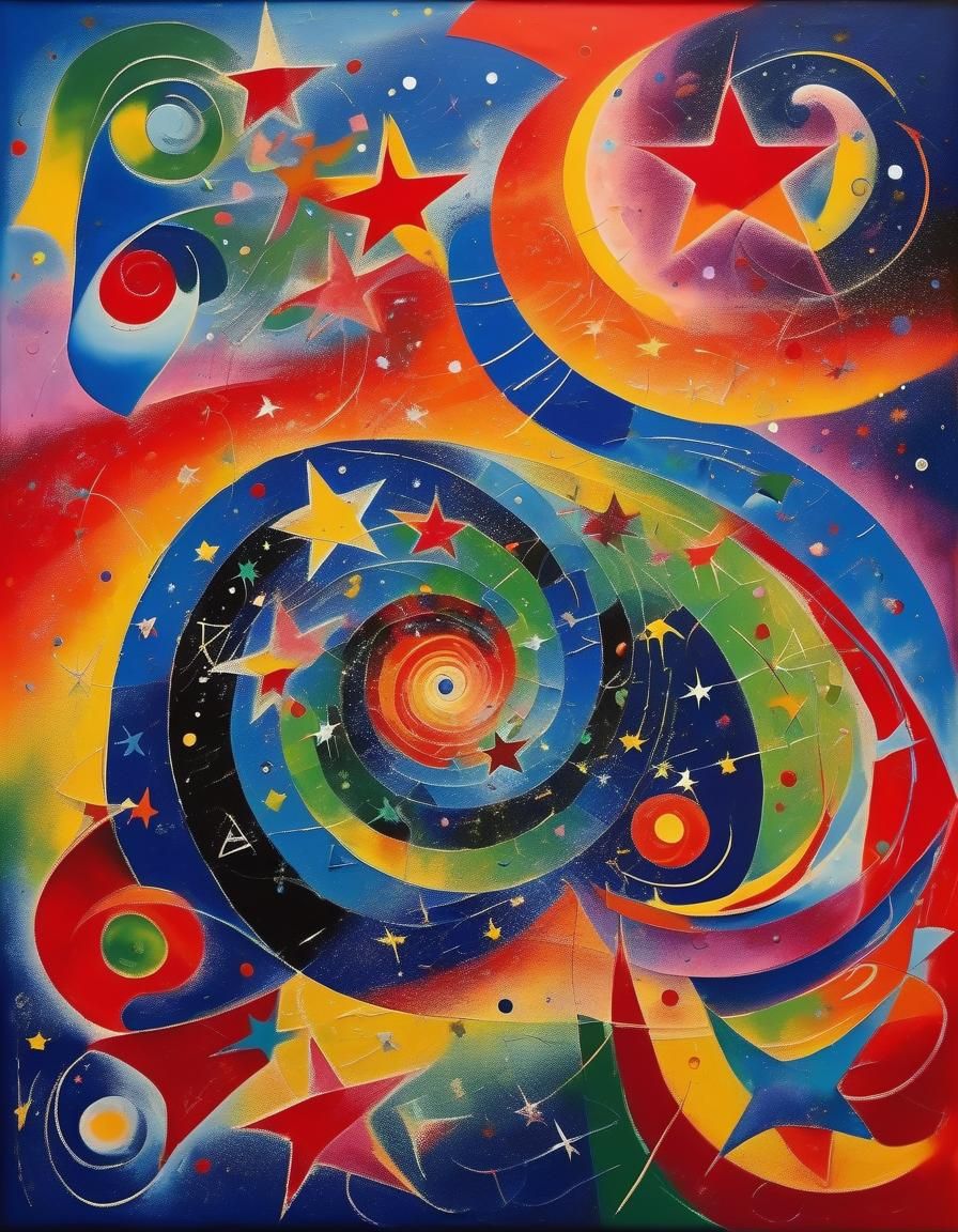 Abstract Stars in Translucent Geometric Style