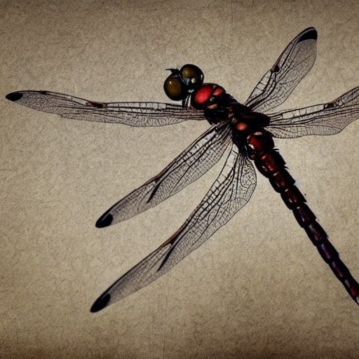 Hyperrealistic Dragonfly in Da Vinci Sketch Style