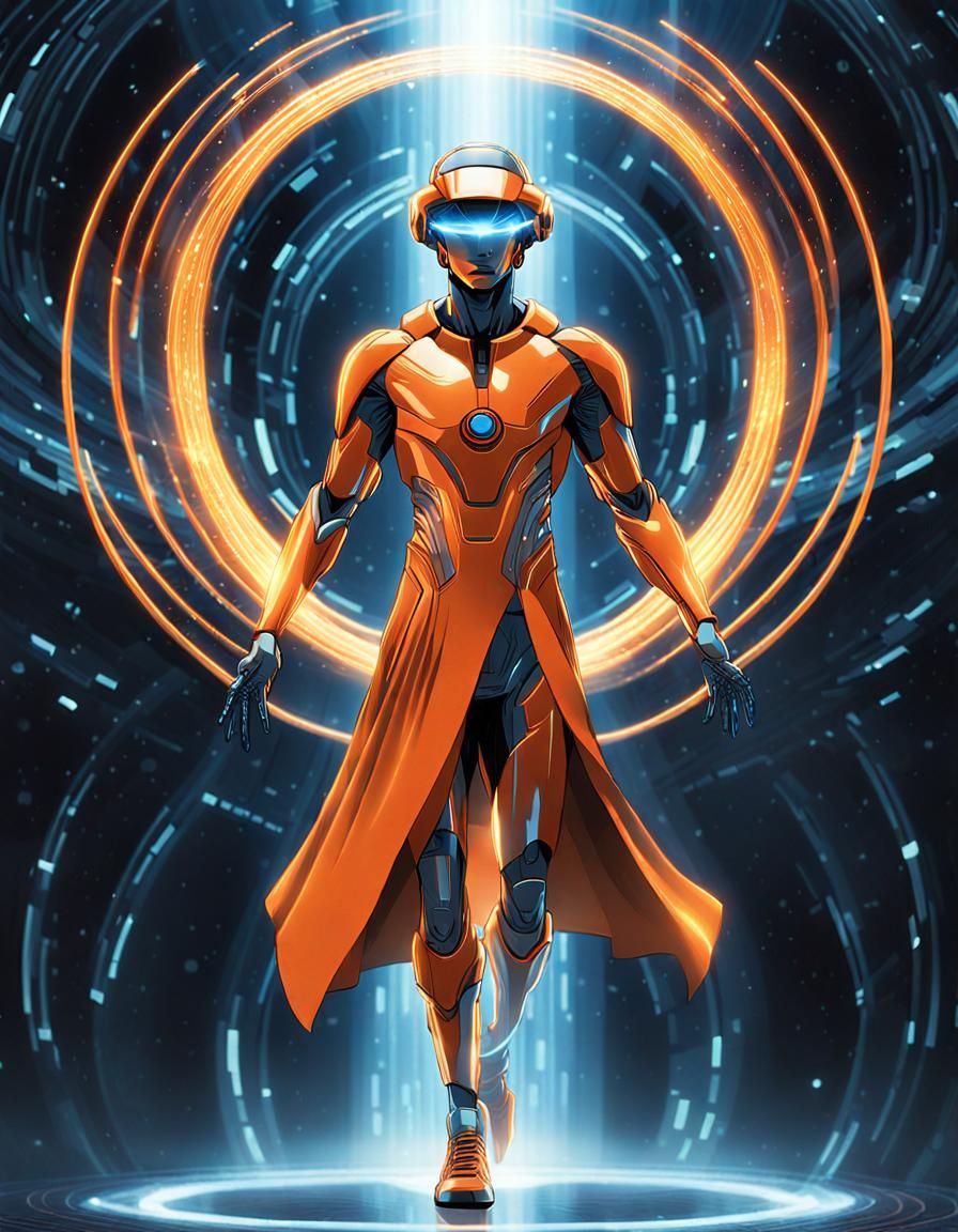 Radiant Being Amidst Ethereal Forms