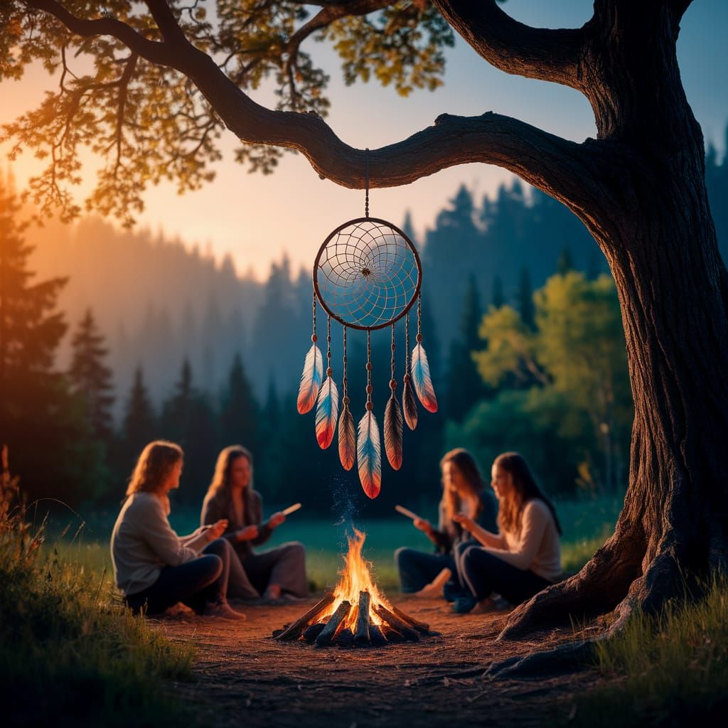 Dreamcatcher Day: Golden Hour Forest Scene