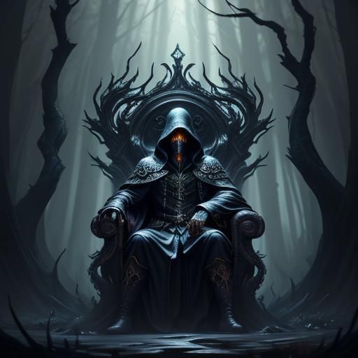 Death on a Throne in Dark Fantasy Art
