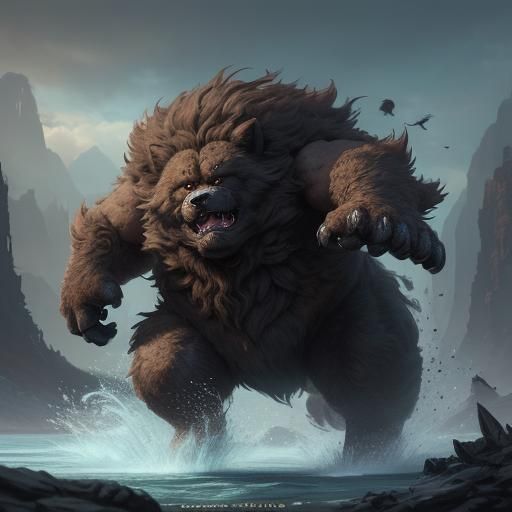 Evolving Fuzzpuff: Detailed Matte Painting of Fantasy Creatu...