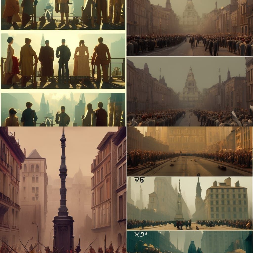 French Revolution in Wes Anderson Style