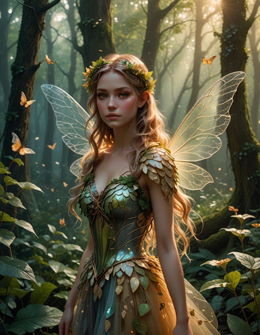 Teen Fairy in Misty Woodland Concept Art