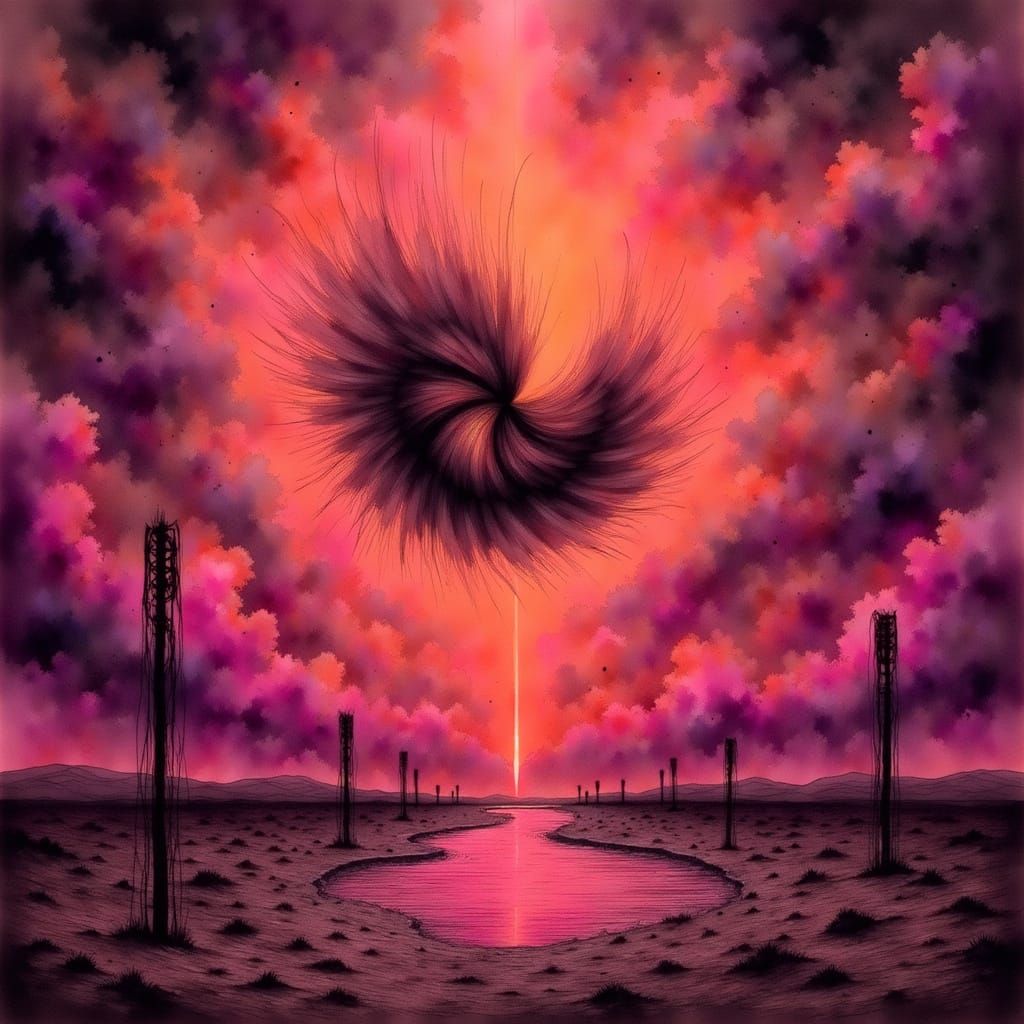 Psychedelic Double-Slit Test in Post-Apocalyptic Surrealism