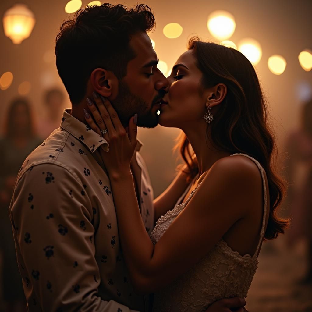 Passionate Kiss Between Two Lovers