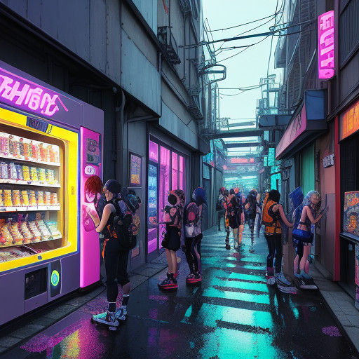 Anime-Inspired Street Kids Tackle a Vending Machine in a Neo...