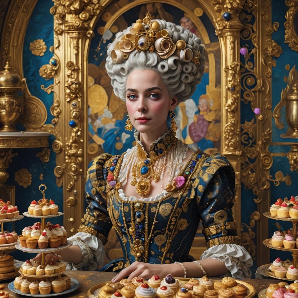 Marie Antoinette in Gustav Klimt Style