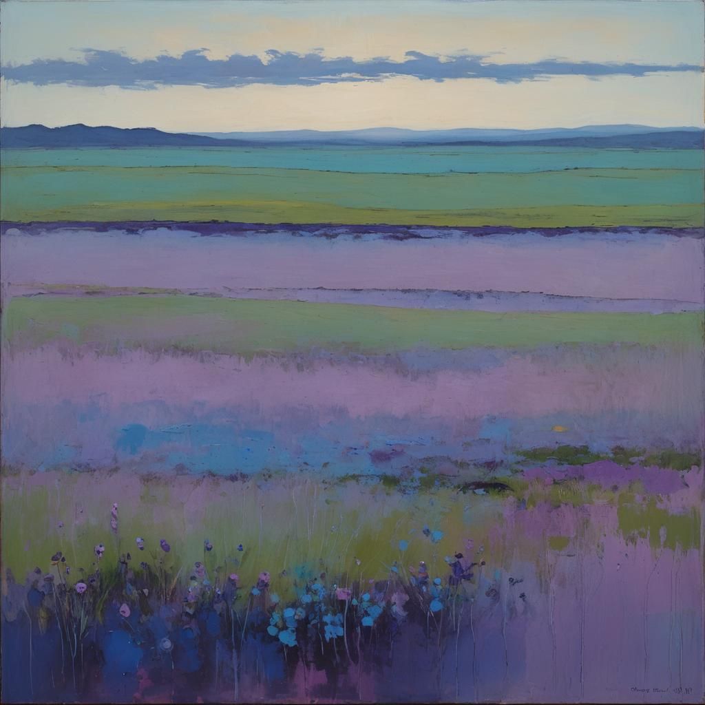 Abstract Hilly Meadow in Rothko Style