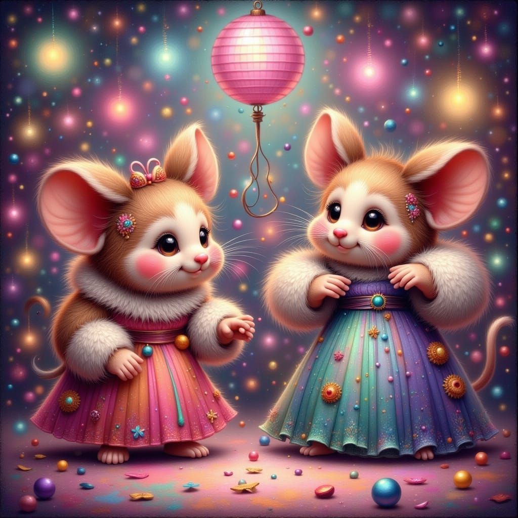 Whimsical Mice Disco Party