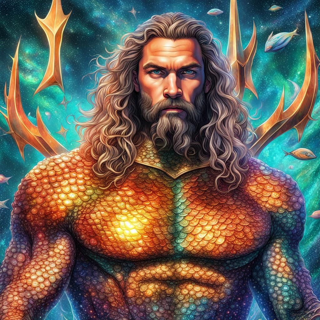 Aquaman: Holographic Astral Illustration in 8K