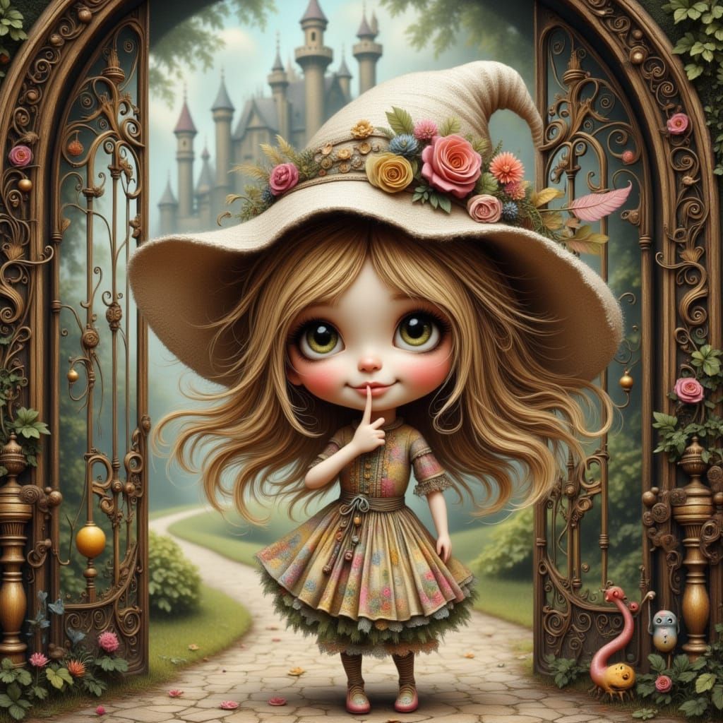 The cute little girl and the fairy-tale castle 1 🤫👁