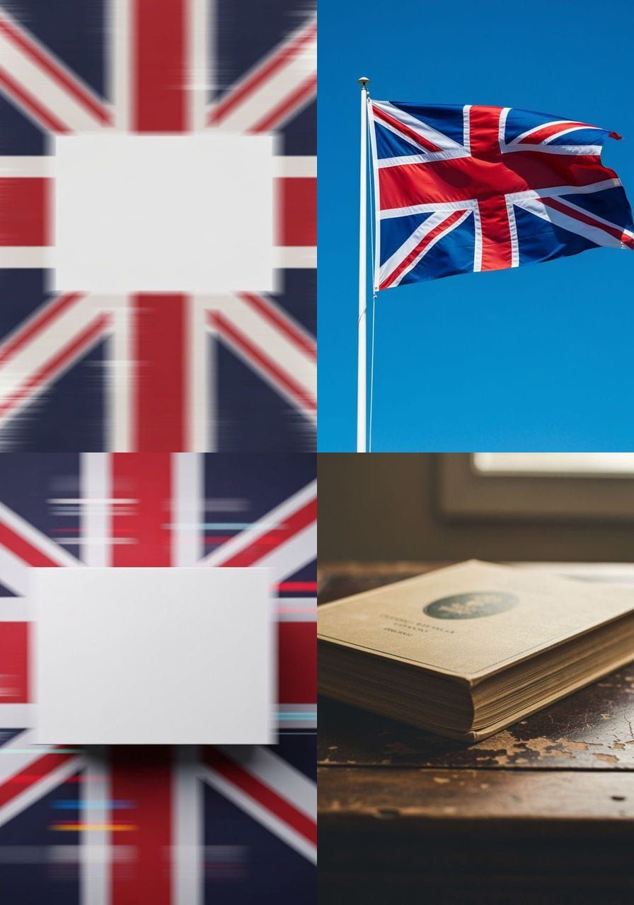 Motion Blur Union Jack with White Box