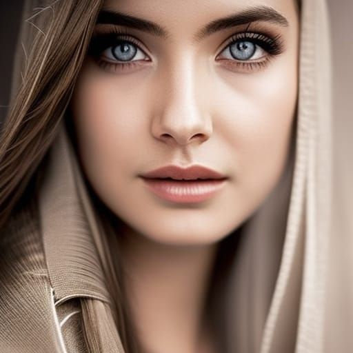 Detailed Blueprint of a Girl with Bokeh
