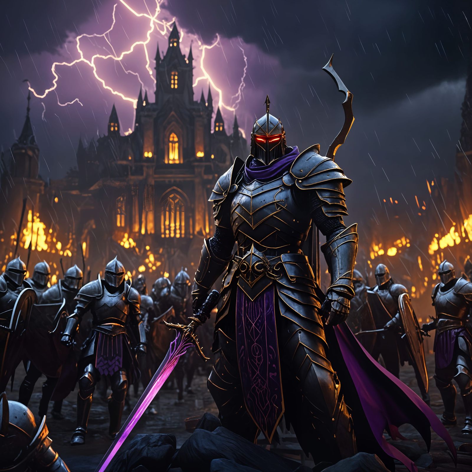 Cyberpunk Dark Lord of Destruction in Anime Style