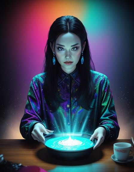 Poltergeist TV Star Host in Vibrant Splash Art