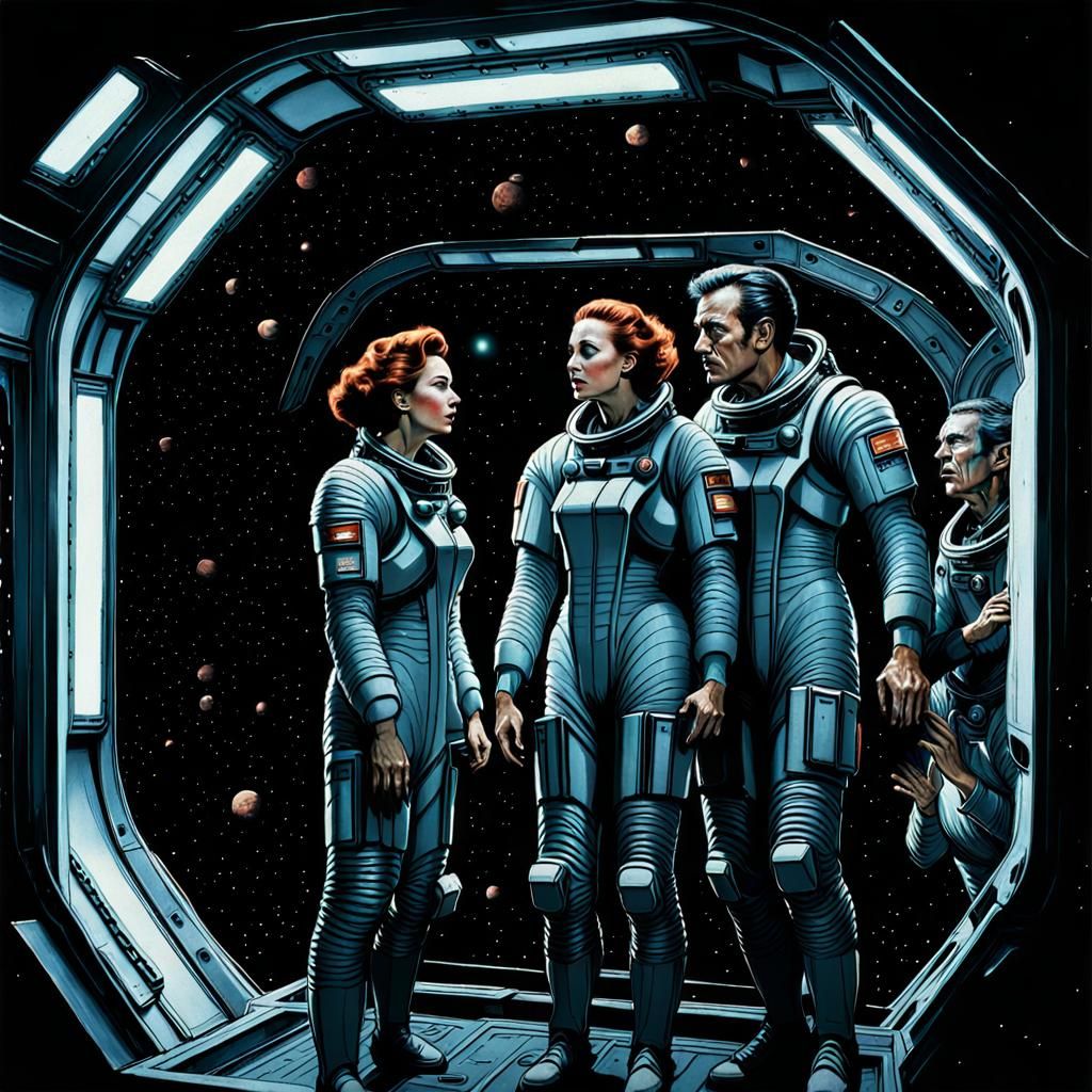 Sinister Sci-Fi Space Encounter with Frightened Crew