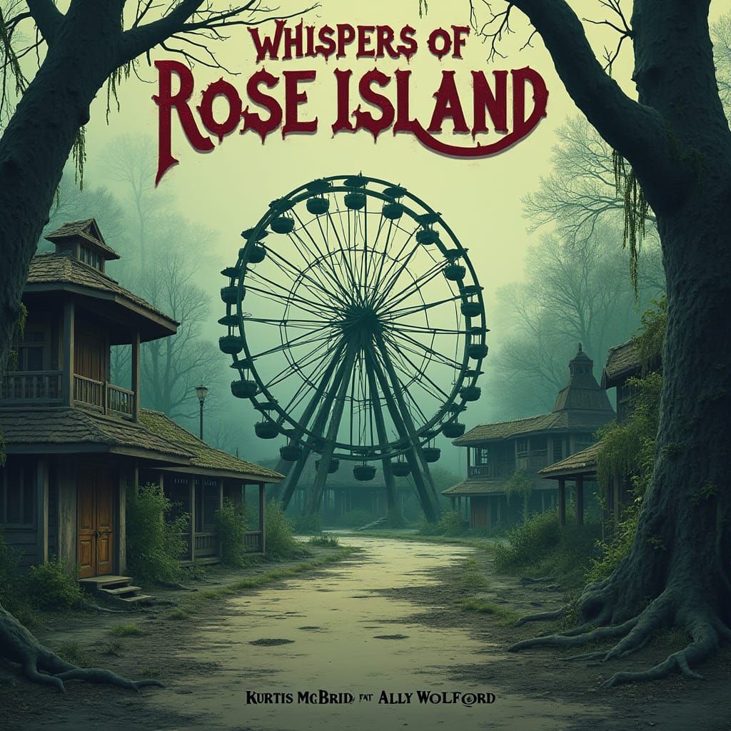 Eerie Abandoned Theme Park Landscape in Muted Colors