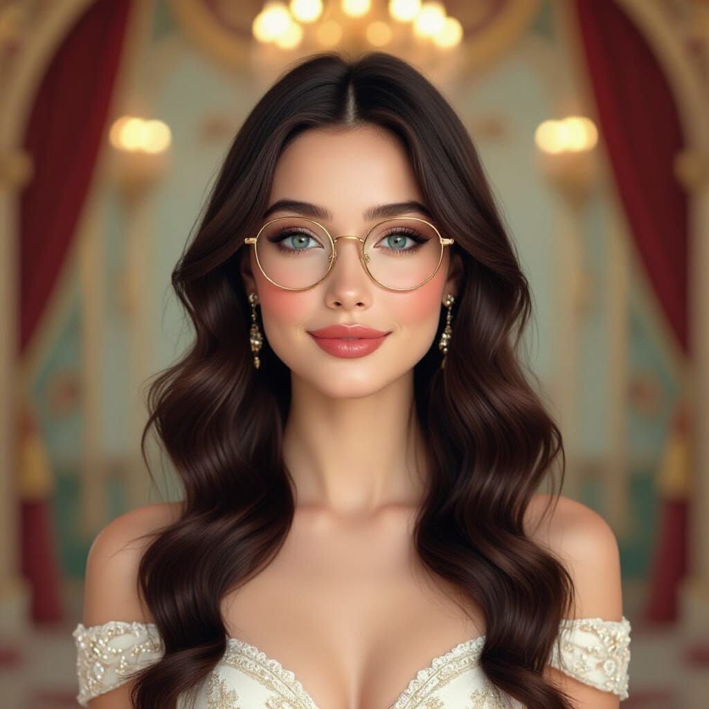 Elegant Woman in Art Nouveau Style