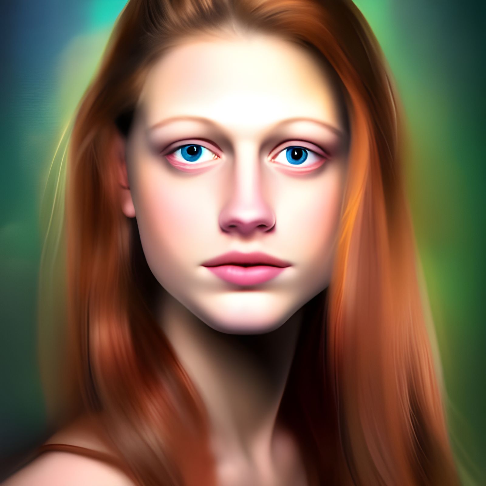 Beautiful Woman Portrait with Clockwork Background