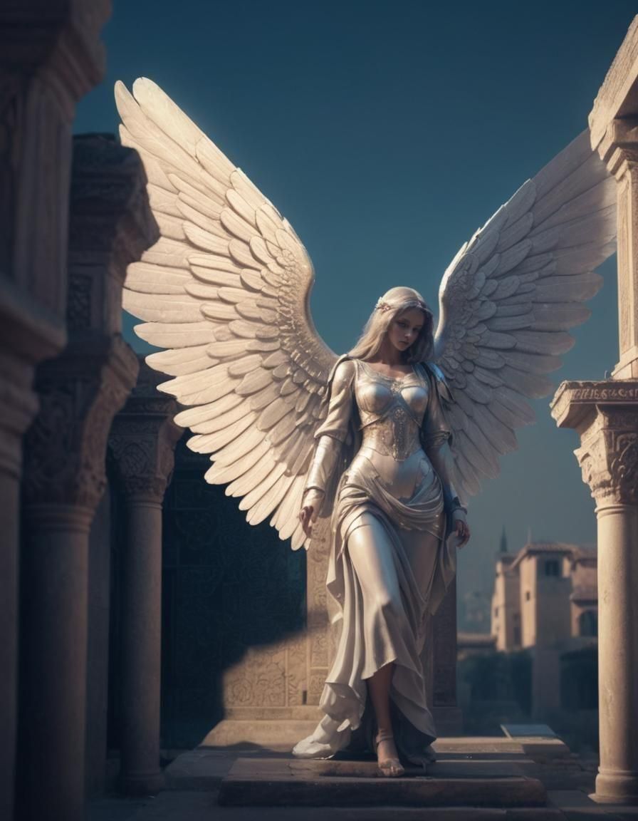 Alhambra Angel in Cyberpunk Realism Style