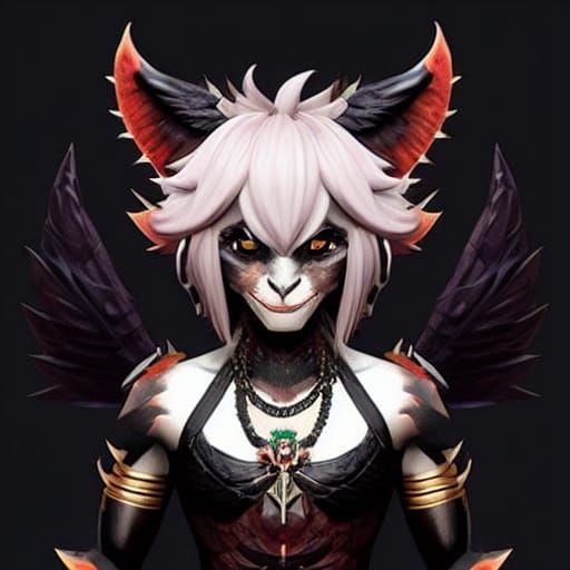 Cyberpunk Femboy in Hellish Landscape