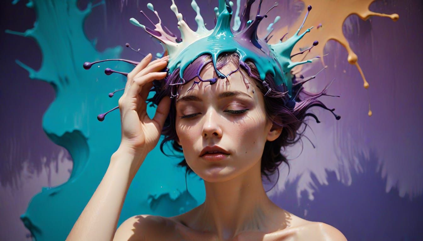 Surrealist Dreamer in Turquoise Haze