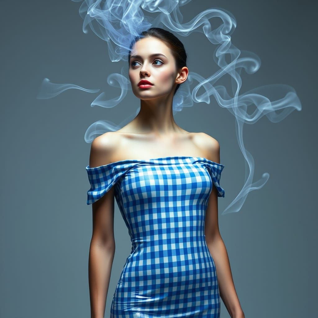 Mystical Woman in Gingham Latex