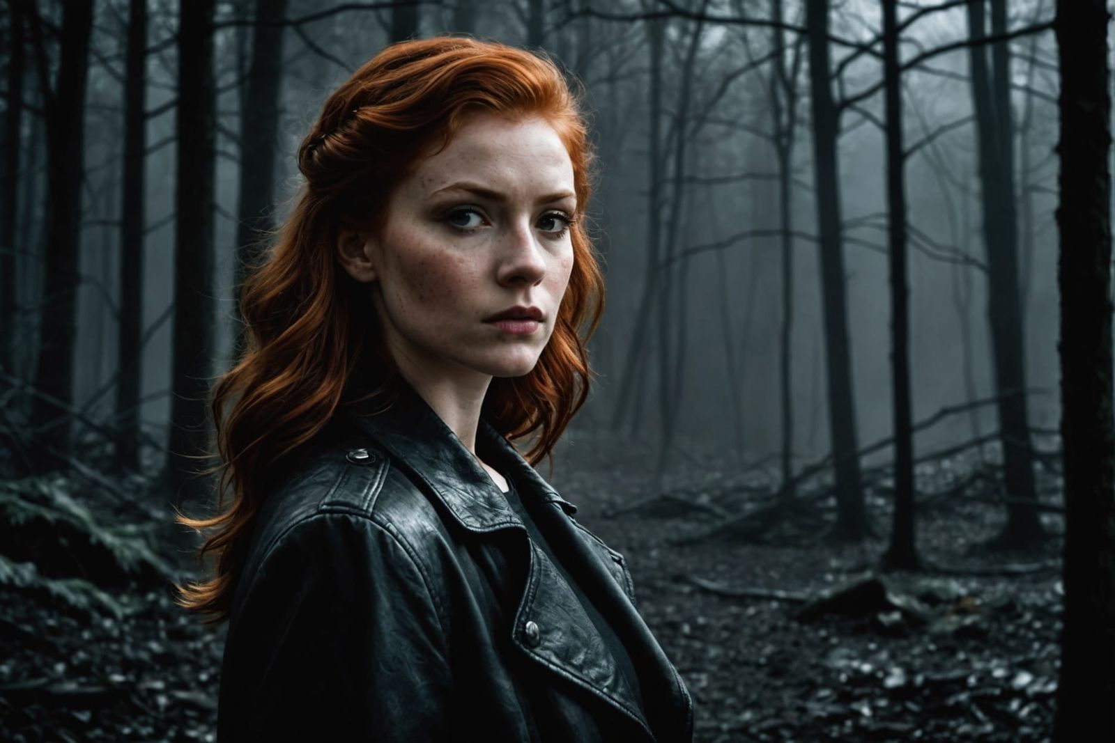 Mysterious Redhead in Forest: Film Noir Graphic Novel
